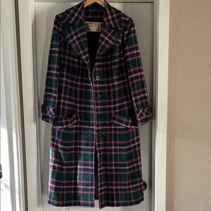 Pendleton Multicolor Plaid Wool Trench Coat size 4